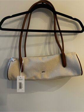 JW PEI Cream Shoulder Bag with Brown Straps